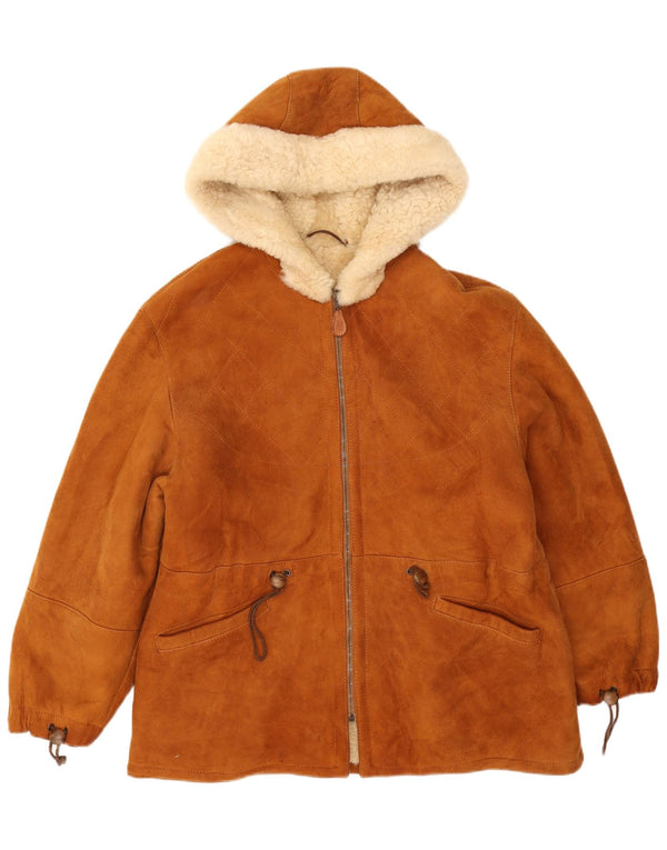 Marika Ανδρικό σακάκι με κουκούλα Sherpa Suede UK 40 Large Brown