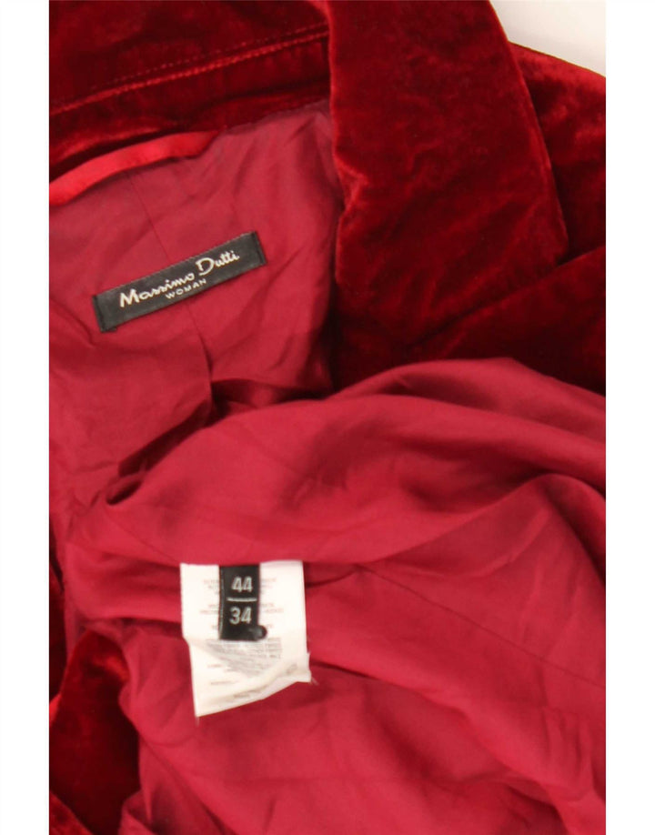 Massimo Dutti Γυναικείο βελούδινο σακάκι μπλέιζερ EU 44 XL κόκκινο βισκόζης με 1 κουμπί