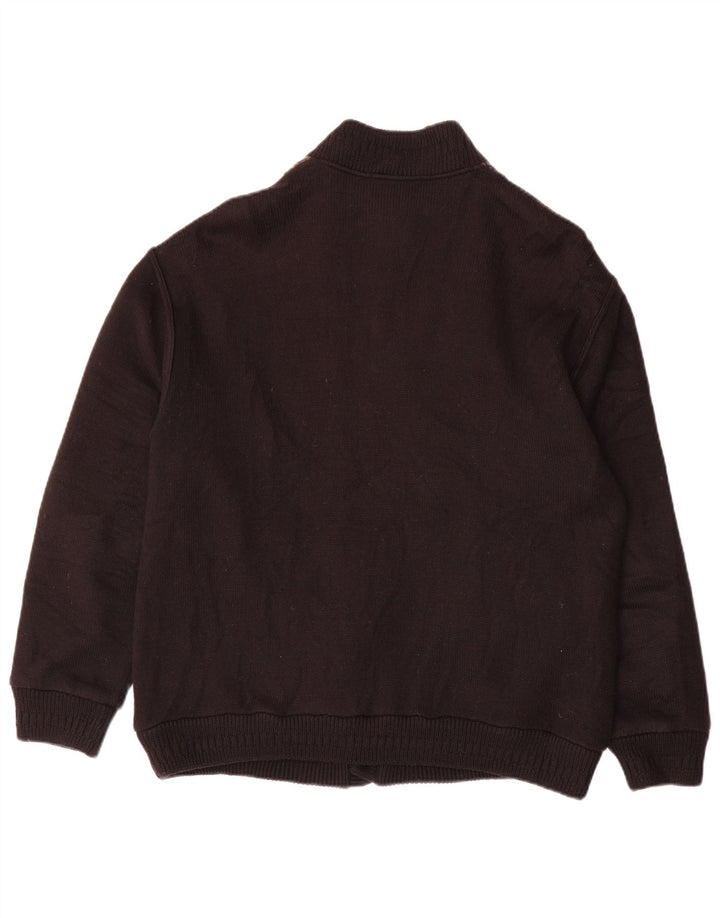 LUCIANO CHIARI Ανδρική ζακέτα πουλόβερ IT 52 Μεγάλο μαύρο γεωμετρικό μαλλί