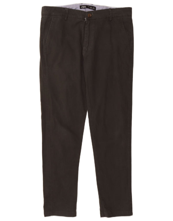 Zara Ανδρικό παντελόνι Chino Slim W34 L29 Πράσινο βαμβακερό