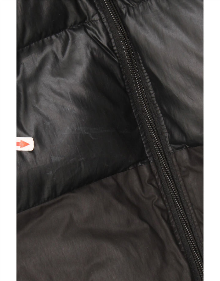 Γυναικείο μπουφάν ADIDAS με κουκούλα UK 16 Large Black Colorblock Πολυεστέρας