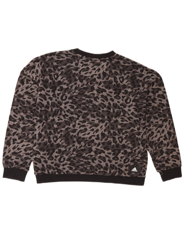 Γυναικείο γραφικό φούτερ Adidas Jumper UK 16/18 Large Grey Print Animal