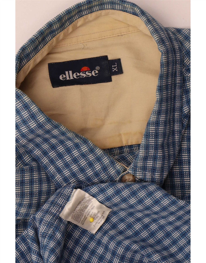 Ανδρικό κοντομάνικο πουκάμισο Ellesse XL Blue Check Cotton