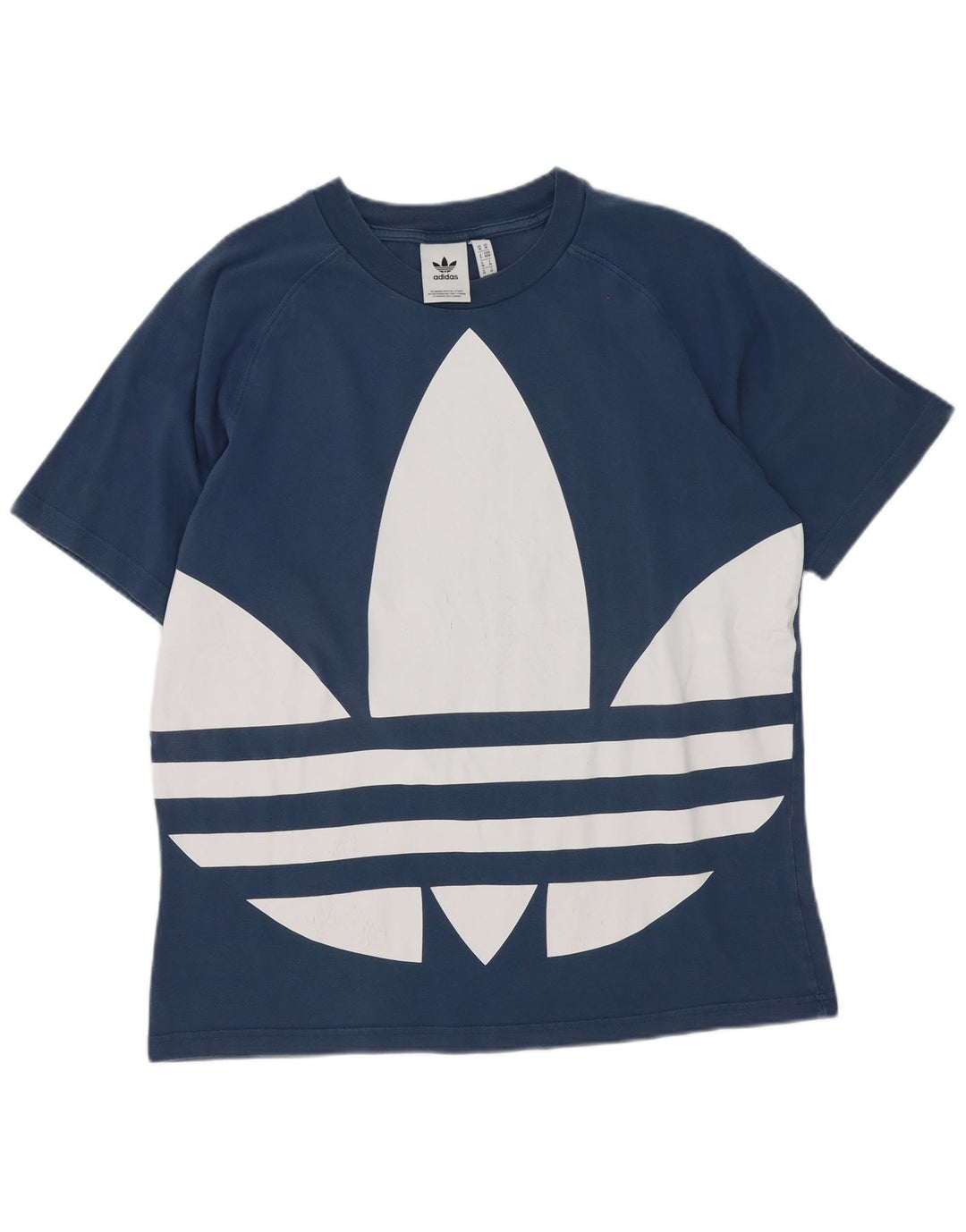 Ανδρικό γραφικό T-Shirt Adidas Top από μεσαίο μπλε βαμβακερό