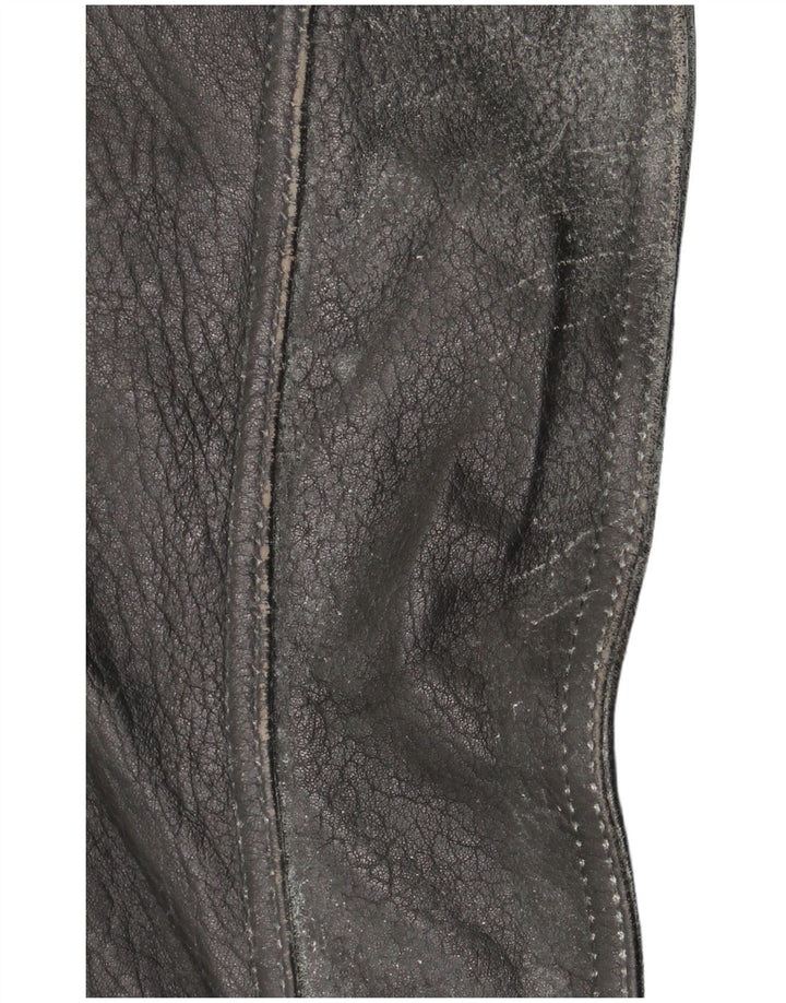 Clout Ανδρικό Δερμάτινο Μπουφάν Biker UK 42 XL Μαύρο Δερμάτινο