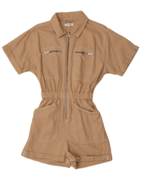 Topshop Γυναικεία κοντομάνικη φόρμα UK 8 Small Beige βαμβακερή