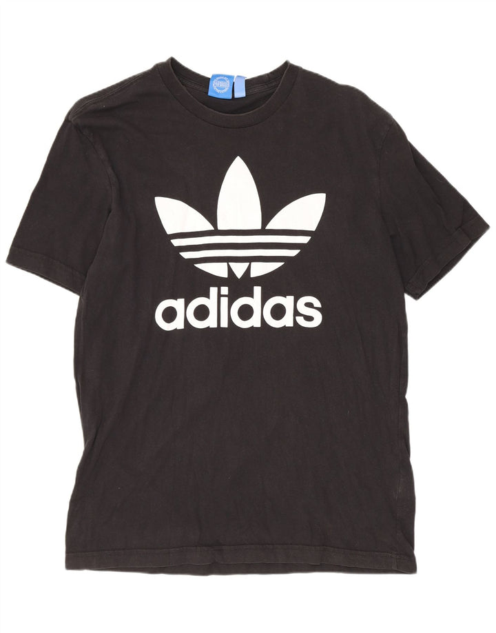 Ανδρικό γραφικό T-Shirt Adidas Top Μεσαίο μαύρο βαμβακερό