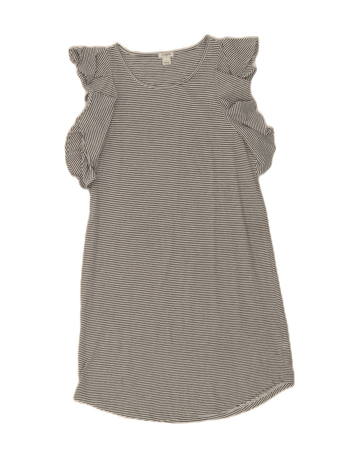 J. CREW Womens Basic Dress UK 10 Small Black Pinstripe Cotton Vintage J. Crew and Second-Hand J. Crew from Messina Hembry 