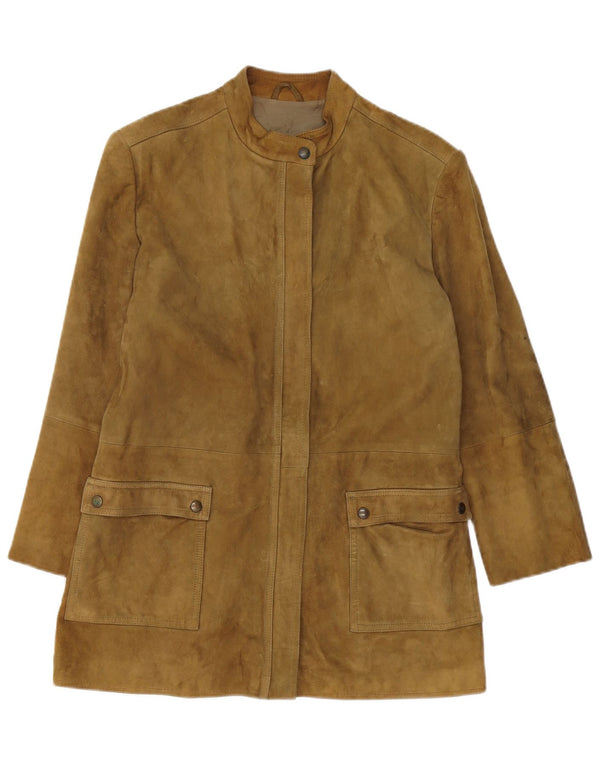Vintage Γυναικείο Suede Jacket UK 14 Medium Brown Δερμάτινο