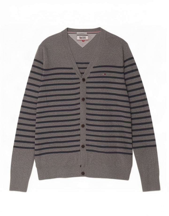 Ανδρική ζακέτα Tommy Hilfiger, Βαμβακερό μεσαίο γκρι ριγέ