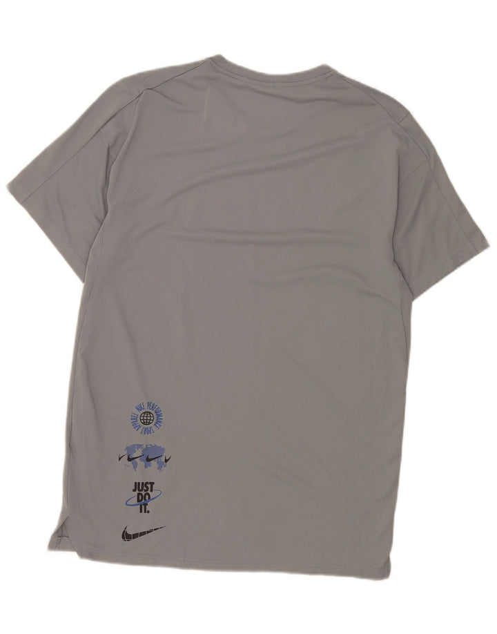 Ανδρικό μπλουζάκι Nike με γραφικό Dri Fit Small Grey Polyester