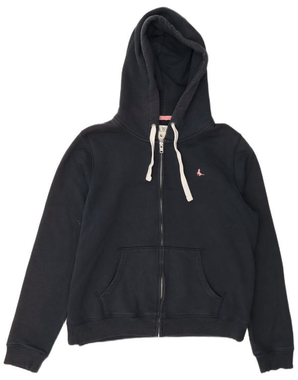 Jack Wills γυναικείο πουλόβερ με κουκούλα με φερμουάρ UK 16 Μεγάλο Navy Blue από βαμβάκι