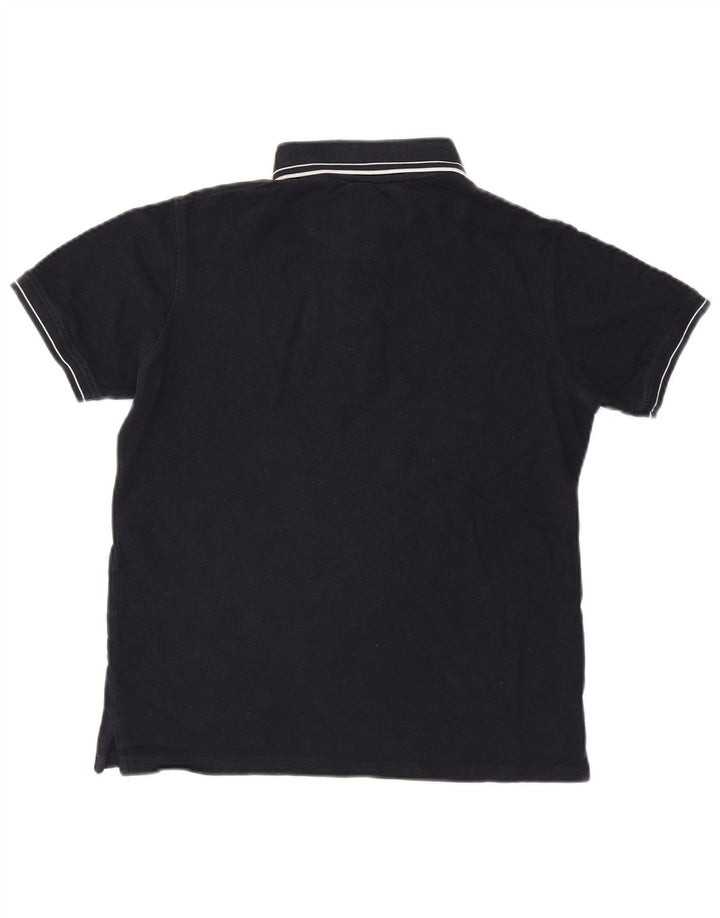 LYLE & SCOTT Mens Polo Shirt Medium Navy Blue Cotton