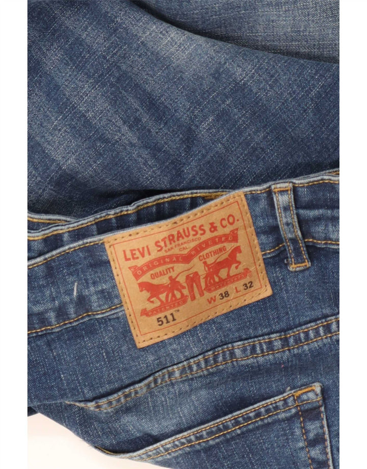 Levi's Mens 511 High Rise Slim Jeans W38 L32 Μπλε βαμβακερό