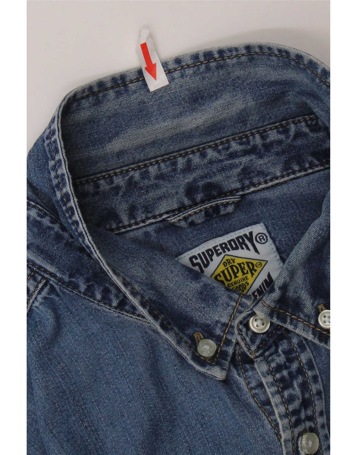 Ανδρικό τζιν πουκάμισο Superdry XL Μπλε βαμβακερό
