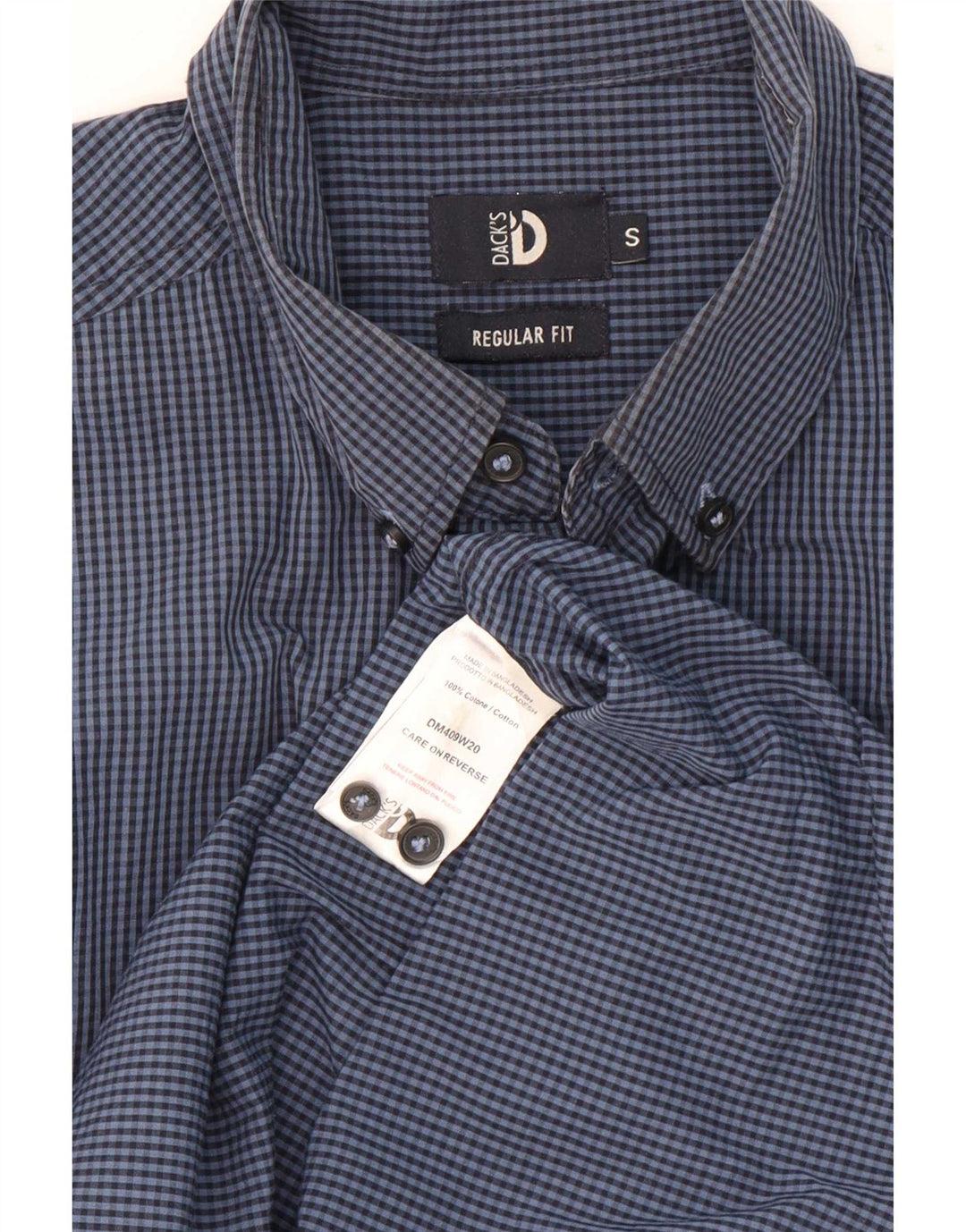 Ανδρικό πουκάμισο Dack's Regular Fit Μικρό Navy Blue Gingham Cotton