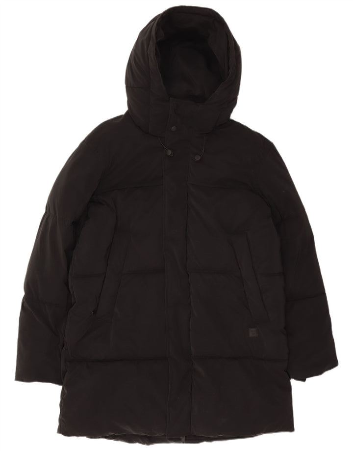 Zara Ανδρικό παλτό με κουκούλα UK 38 Medium Black