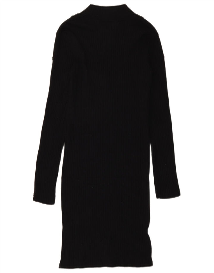 Zara Γυναικείο Jumper Φόρεμα UK 12 Medium Black Viscose