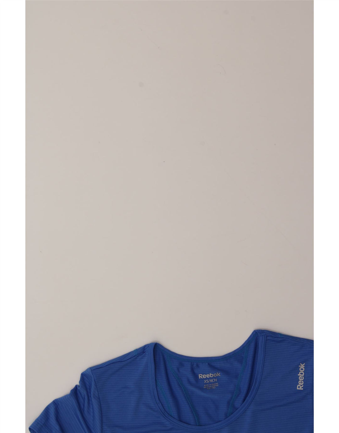 REEBOK Womens T-Shirt Top UK 6 XS Blue Polyester Vintage Reebok and Second-Hand Reebok from Messina Hembry 