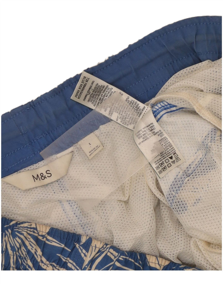 Ανδρικό σορτς κολύμβησης Marks & Spencer Μεγάλο μπλε λουλουδάτο πολυεστέρα