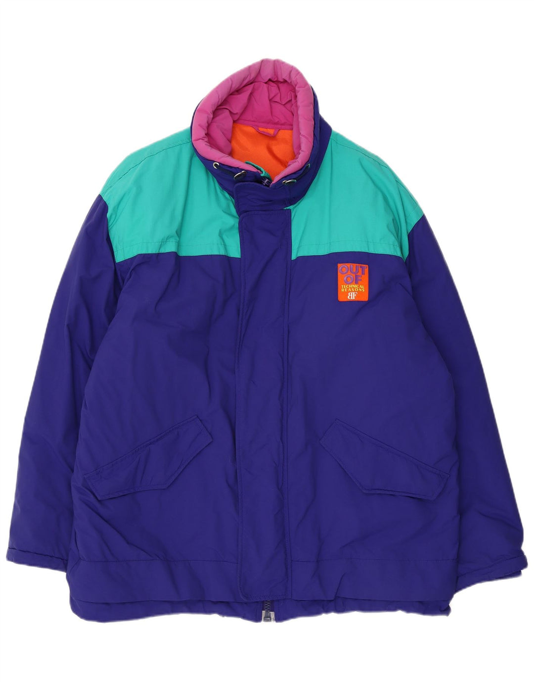 Ανδρικό τζάκετ Belfe Windbreaker UK 44 2XL Blue Colorblock Nylon