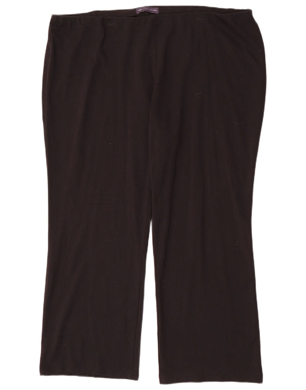 Marks & Spencer Γυναικεία Bootcut Casual Παντελόνι UK 22 3XL W44 L30 Μαύρο