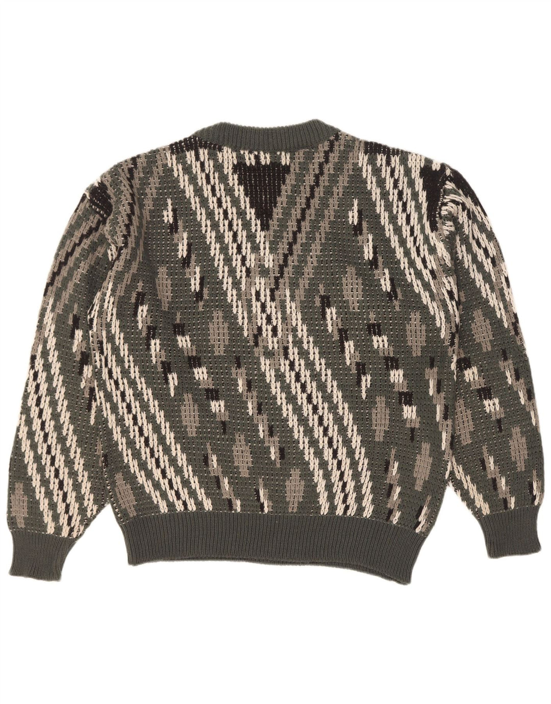 Ανδρικό πουλόβερ Ciao Crew Neck Jumper Μεγάλο πράσινο ριγέ μαλλί