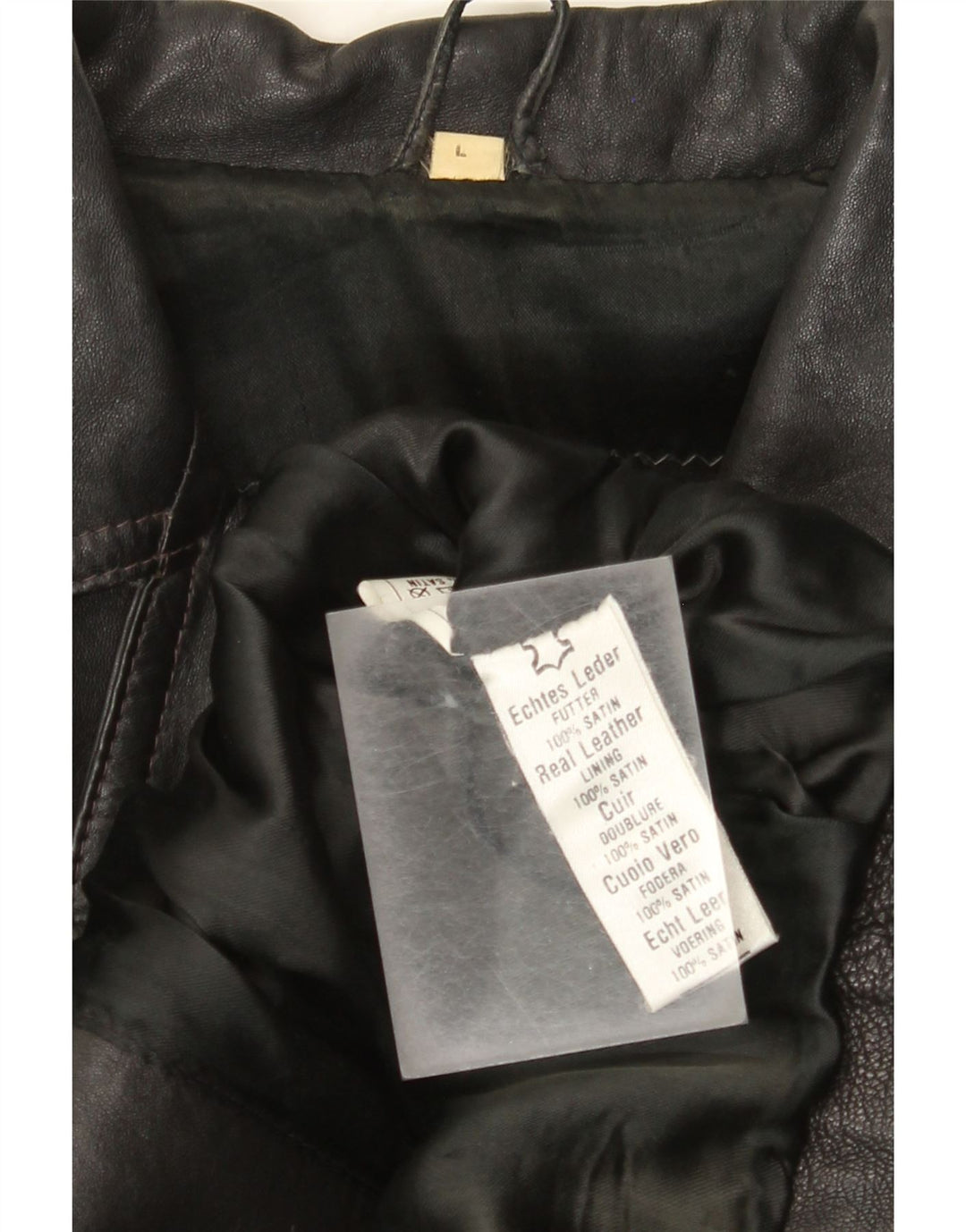 Vintage Γυναικείο Δερμάτινο Μπουφάν Biker UK 14 Large Μαύρο Δερμάτινο