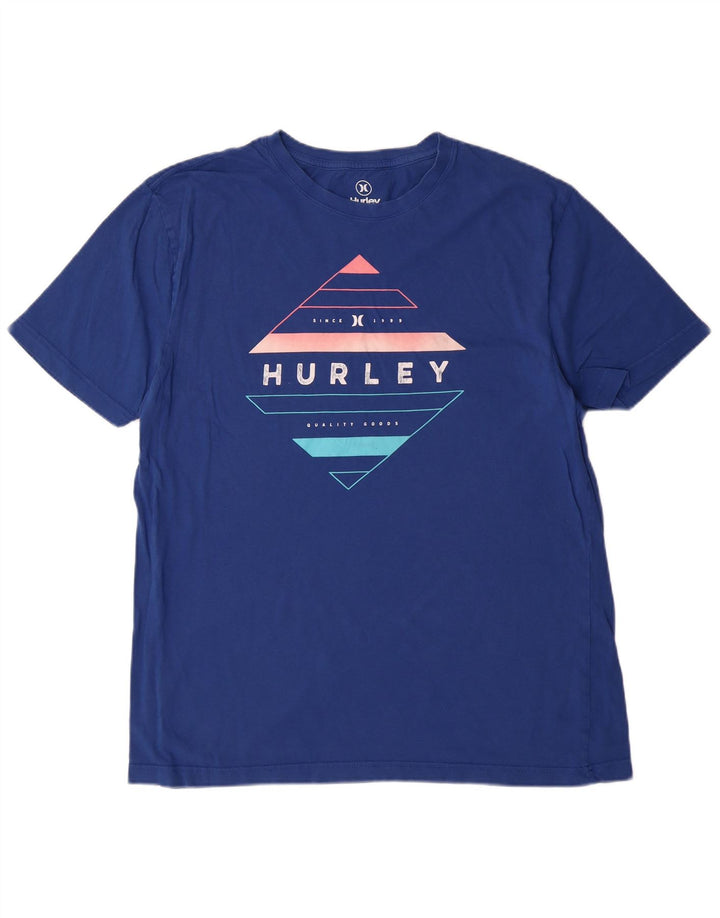 Ανδρικό T-Shirt γραφικό Hurley Μπλουζάκι από μεσαίο μπλε βαμβακερό