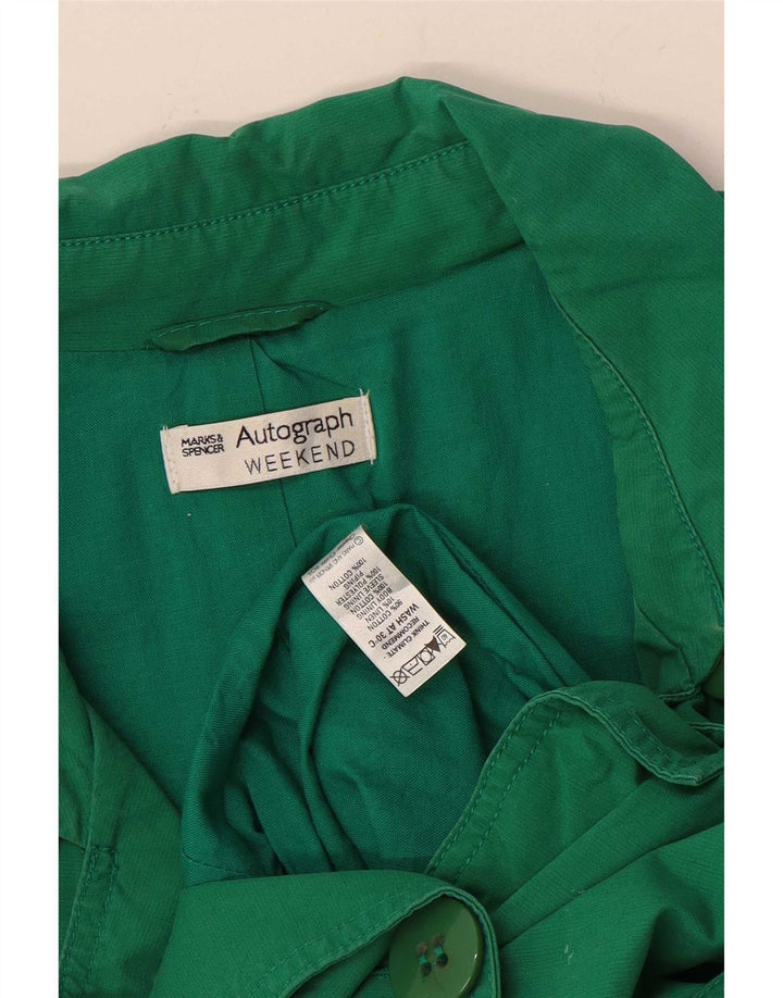 Marks & Spencer Γυναικεία Κοντή Καμπαρντίνα UK 12 Μεσαίο πράσινο βαμβακερό