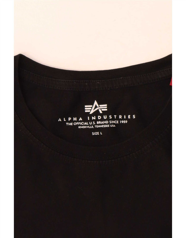 Ανδρικό T-Shirt Alpha Industries Top μεγάλο μαύρο βαμβακερό