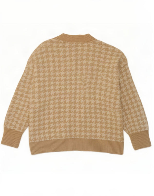 Topshop Γυναικεία ζακέτα υπερμεγέθη UK 10 Small Beige Houndstooth