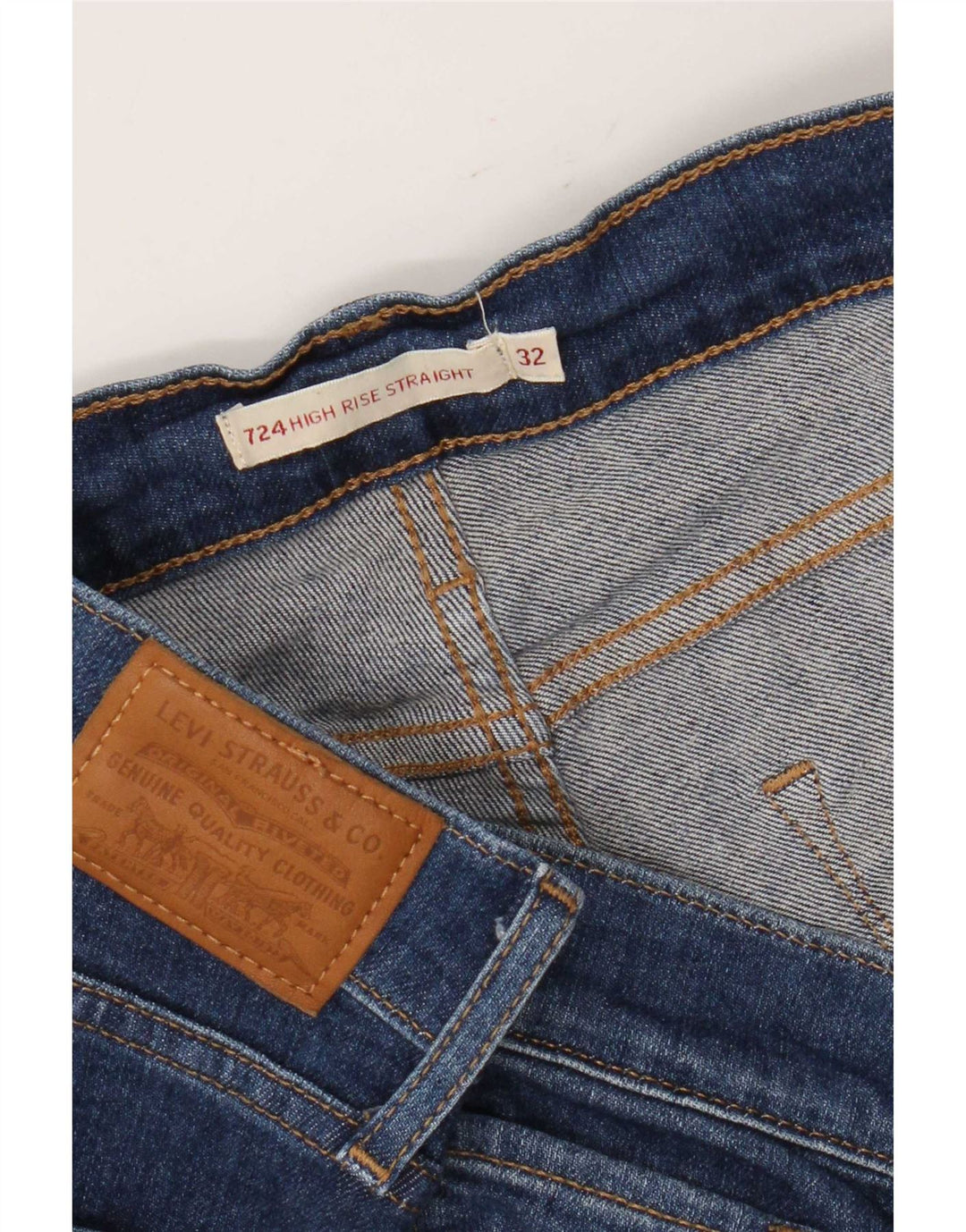 Γυναικείο Levi's 724 ψηλό ίσιο τζιν W32 L26 μπλε
