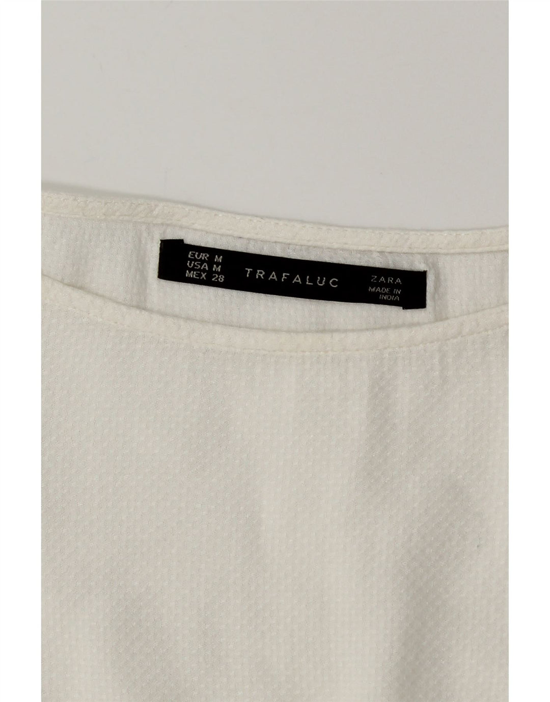 Zara Γυναικεία Μπλούζα Oversized Top UK 14 Medium White Polyester