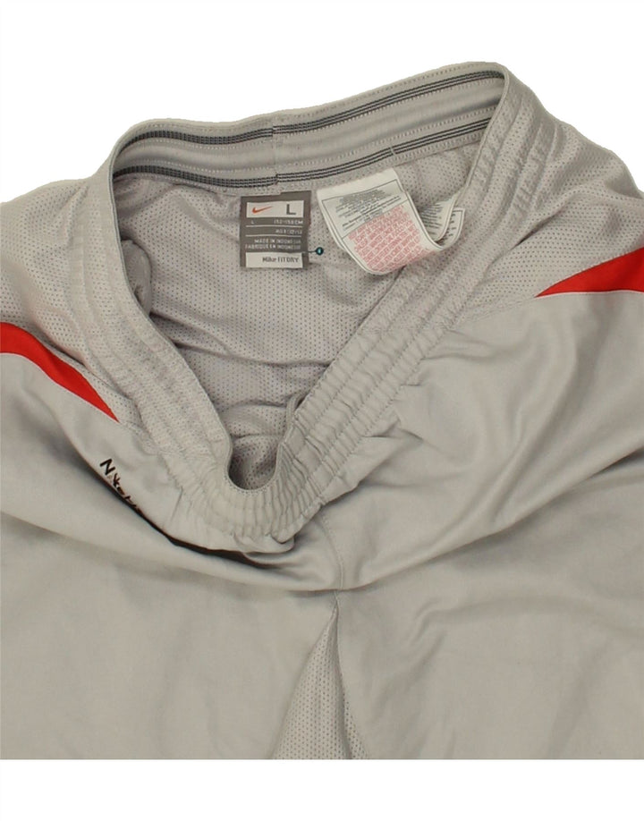 NIKE Boys Graphic Sport Shorts 12-13 Years Large  Grey Polyester Vintage Nike and Second-Hand Nike from Messina Hembry 