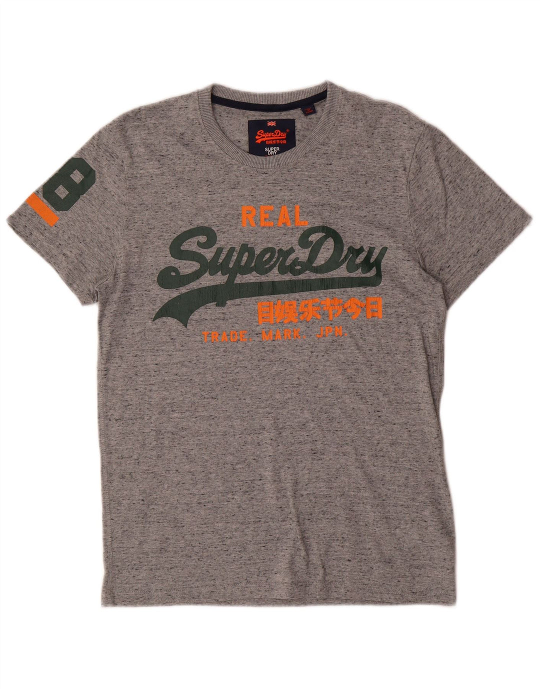 Ανδρικό γραφικό T-Shirt Superdry Top Βαμβακερό μεγάλο γκρι φλύκταινα