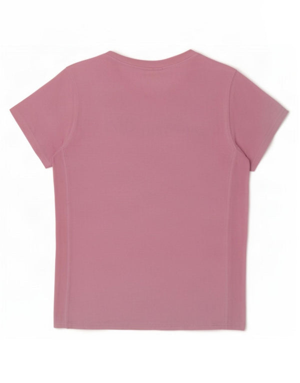 Champion Γυναικείο γραφικό T-Shirt Top UK 14 Medium Pink Cotton