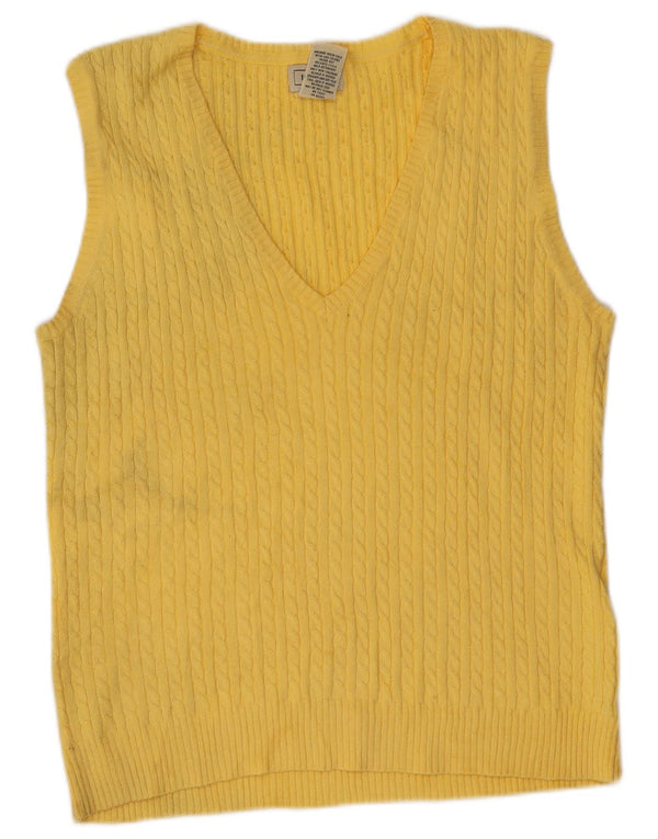 L.L.Bean Γυναικείο Γιλέκο Tank Top UK 12 Μέτριο κίτρινο βαμβακερό