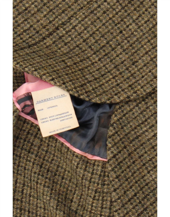 Jack Wills γυναικείο σακάκι 3 κουμπιών UK 10 Small Khaki Houndstooth Wool