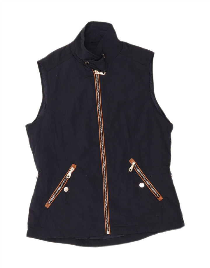Massimo Dutti Γυναικεία καπιτονέ Gilet UK 14 Large Navy Blue Nylon