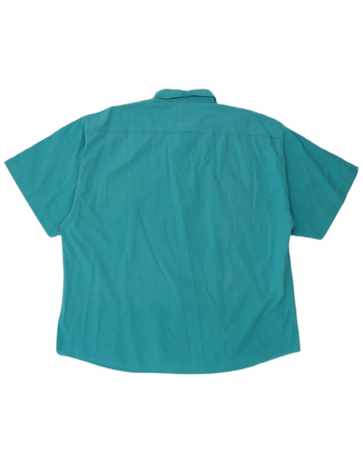LIMIT Mens Short Sleeve Shirt Size 43/44 XL Blue Cotton