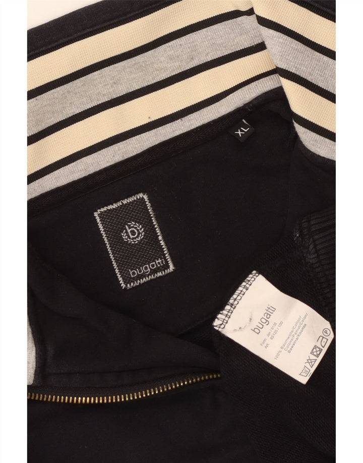 Ανδρικό φούτερ Bugatti με φερμουάρ Jumper XL Μαύρο βαμβακερό