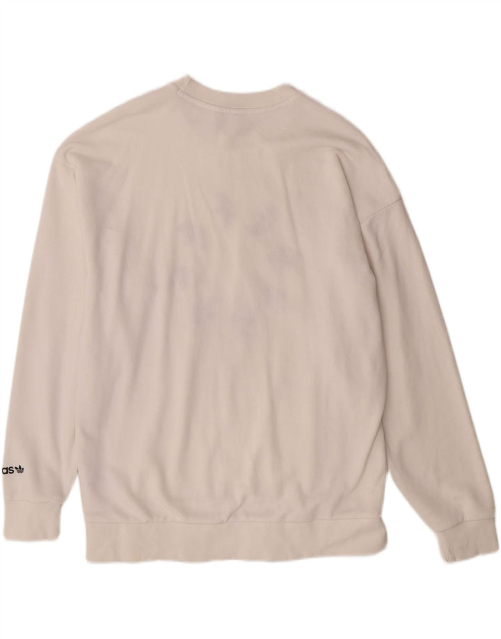 Γυναικείο γραφικό φούτερ ADIDAS Oversized Jumper UK 12 Medium Off White