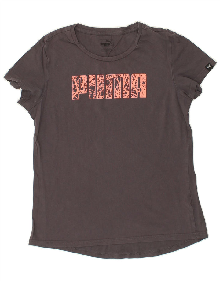 PUMA Womens Graphic T-Shirt Top UK 12 Medium Grey Cotton Vintage Puma and Second-Hand Puma from Messina Hembry 