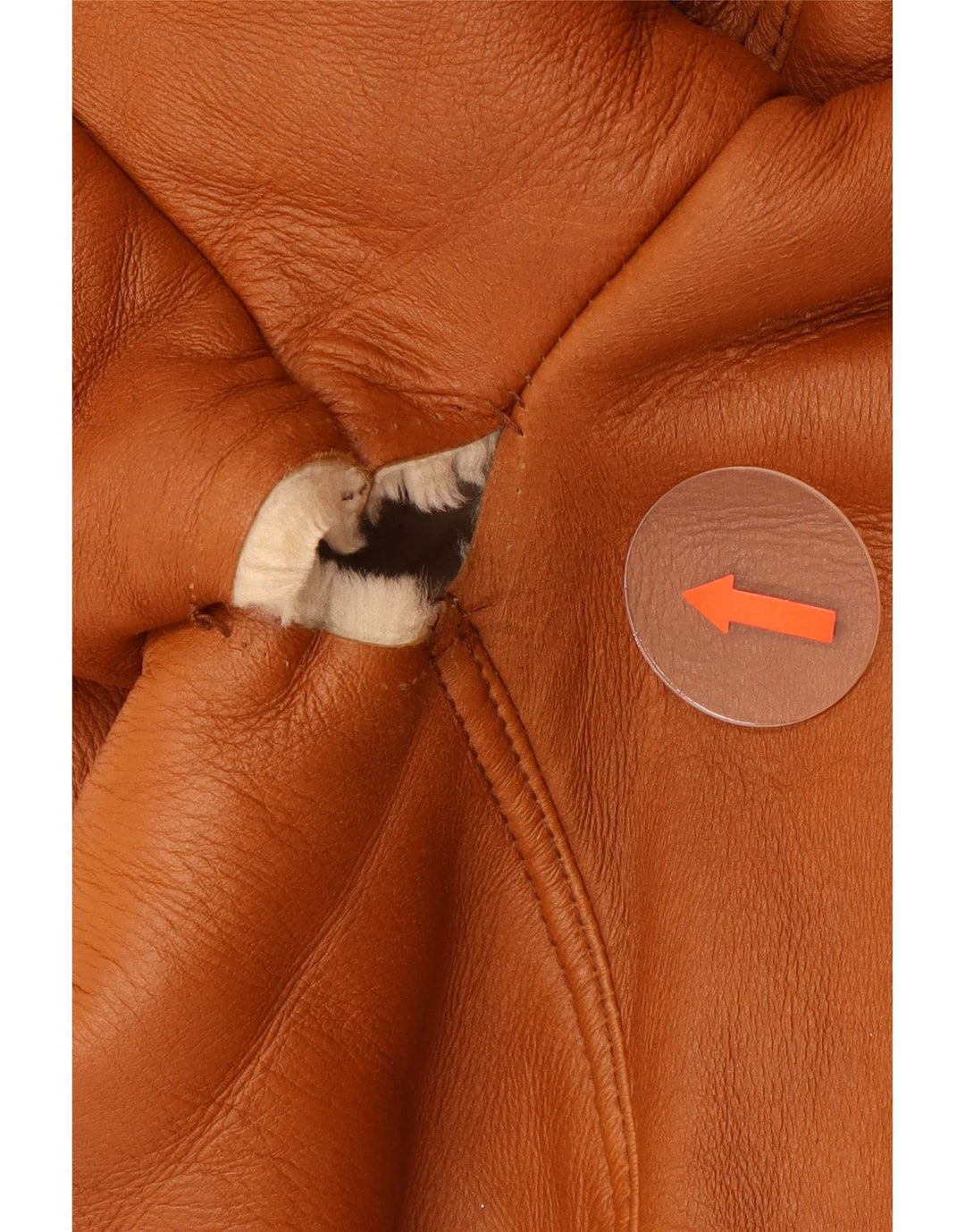 Vintage Ανδρικό Shearling Jacket IT 48 Medium Brown Colourblock