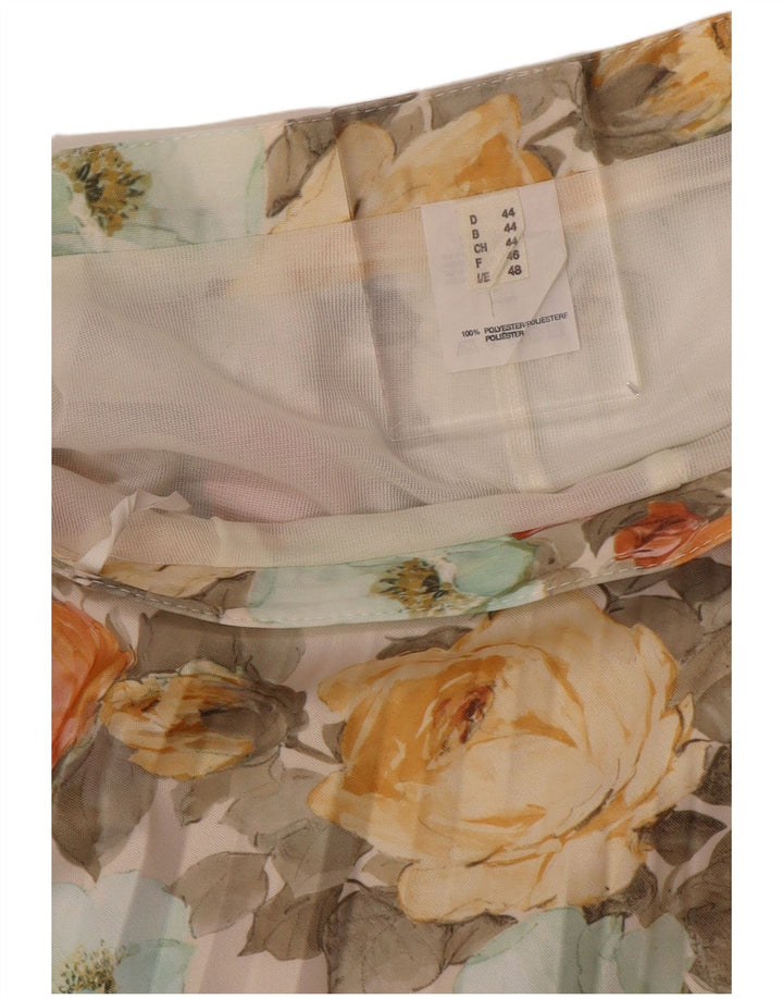 VINTAGE Γυναικεία πλισέ φούστα EU 44 XL W32 Πολύχρωμη Floral Πολυεστέρας