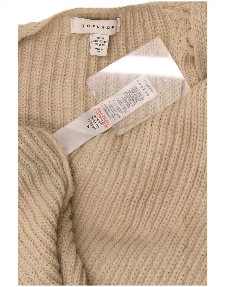 Topshop Γυναικείο Longline ανοιχτό πουλόβερ UK 14 Medium Beige