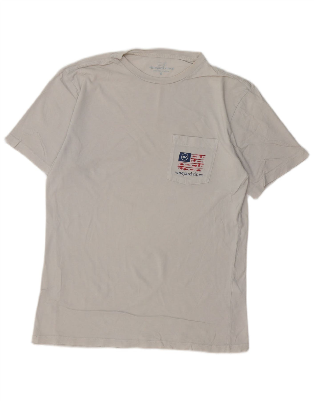 VINEYARD VINES Ανδρικό γραφικό T-Shirt Top Small Off White Βαμβακερό