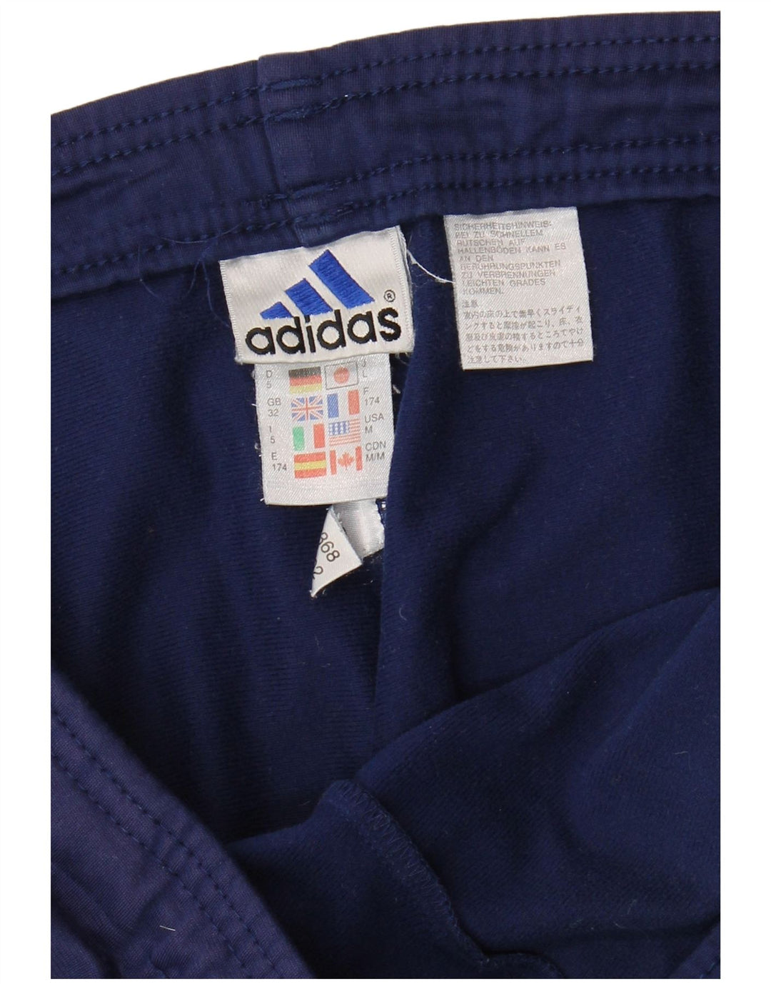 ADIDAS Mens Tracksuit Trousers Medium Navy Blue Polyester