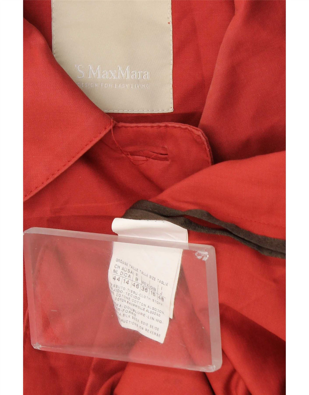 Max Mara Γυναικείο Παλτό UK 16 μεγάλο κόκκινο βαμβακερό